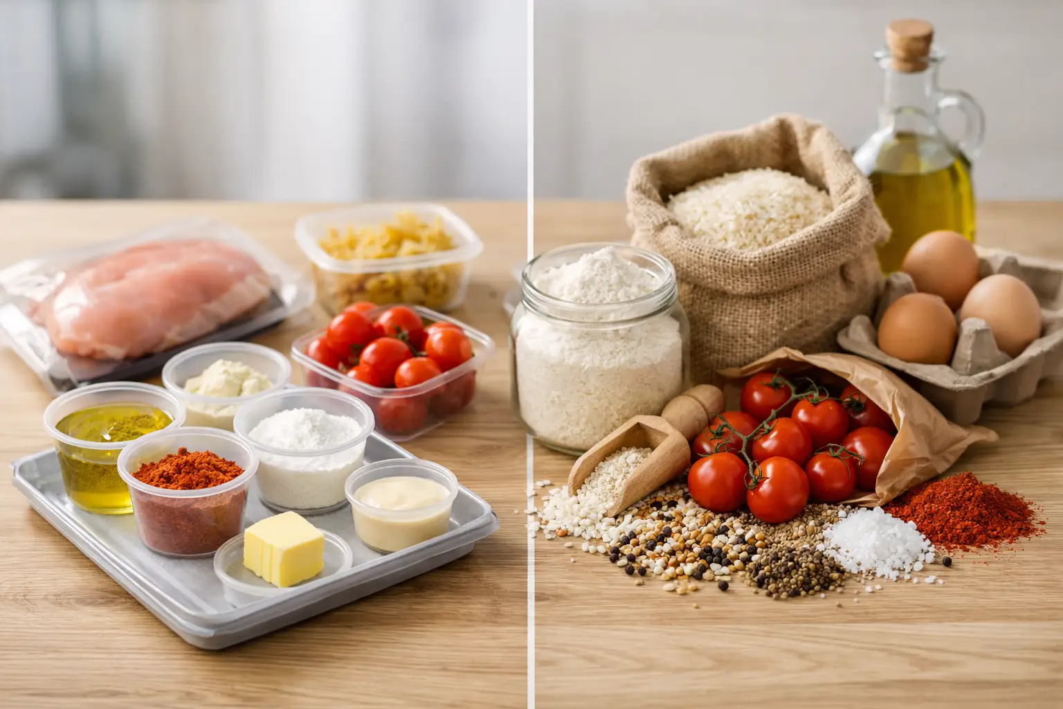 Afmålte ingredienser versus løsvægt